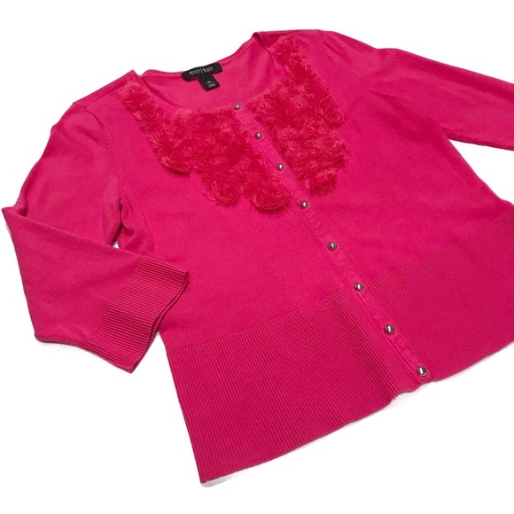 White House Black Market Tops - White House|Black Market Pink Cardigan Swe…